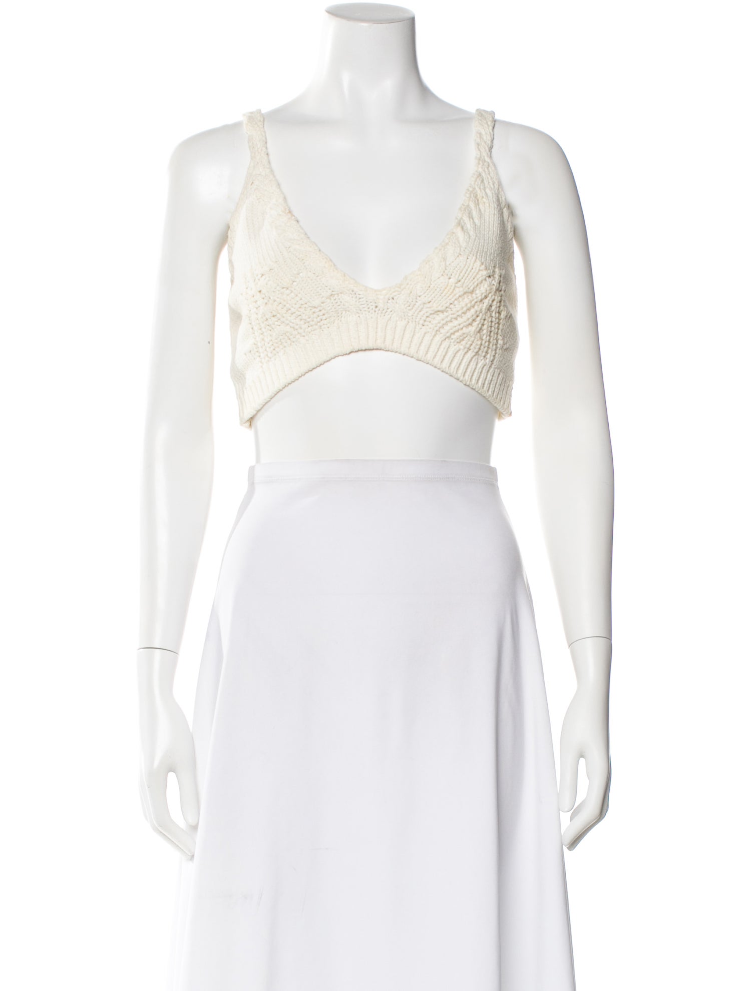 Jonathan Simkhai V-Neck Sleeveless Crop Top