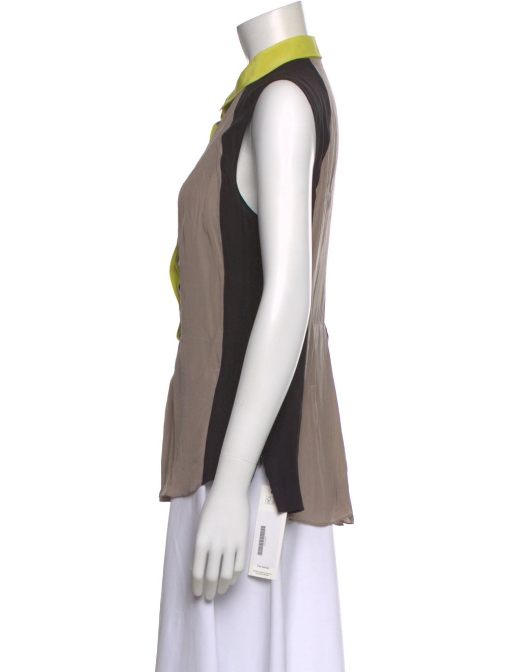 Jonathan Simkhai Silk Colorblock Pattern Blouse - image 2