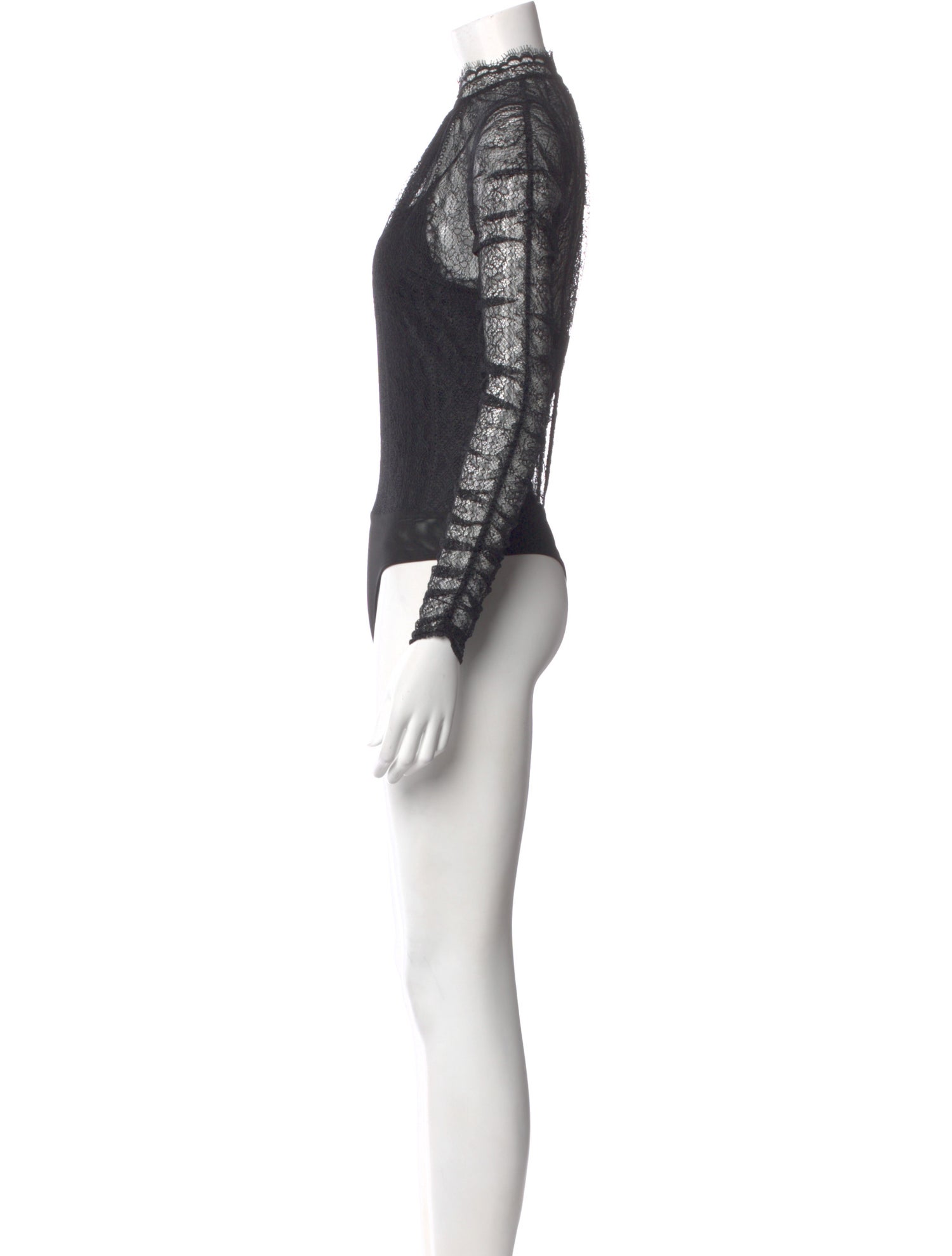 Jonathan Simkhai Lace Pattern Mock Neck Bodysuit