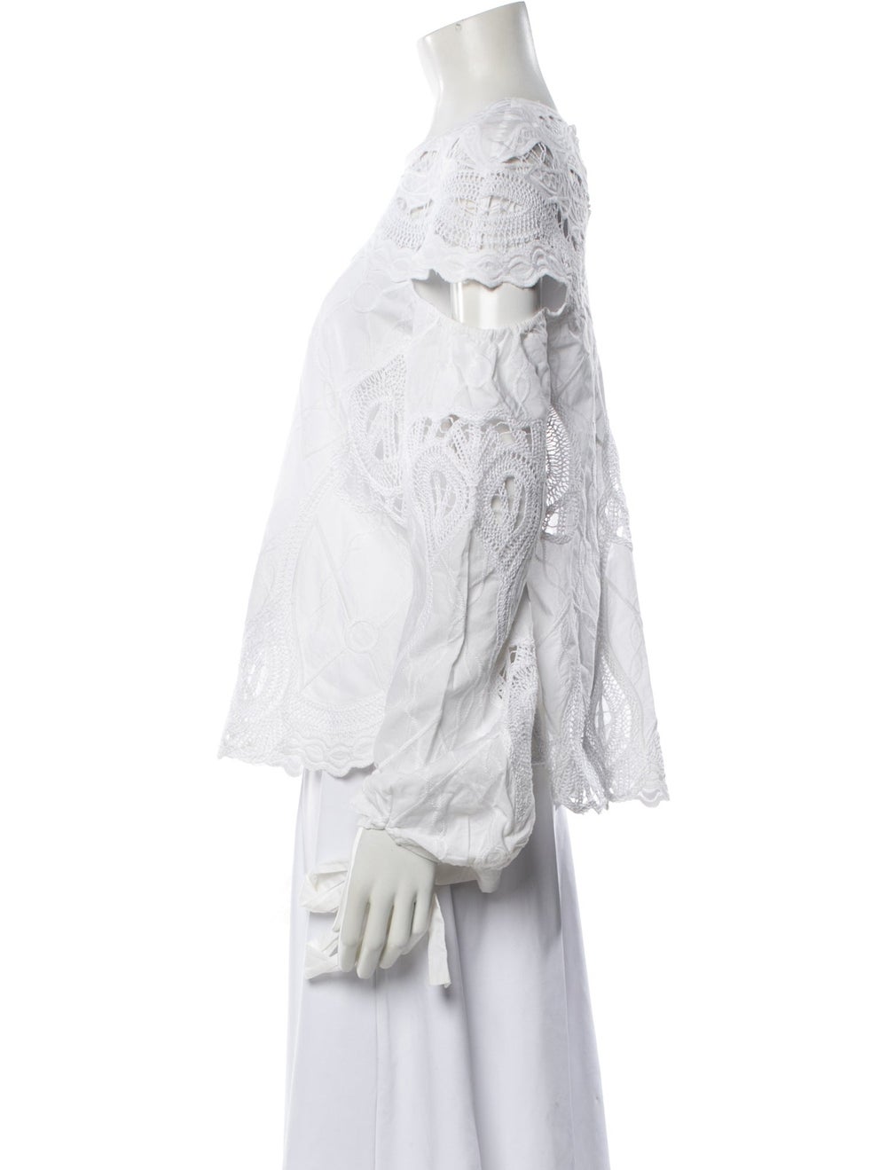 Jonathan Simkhai Lace Pattern Crew Neck Blouse - image 2