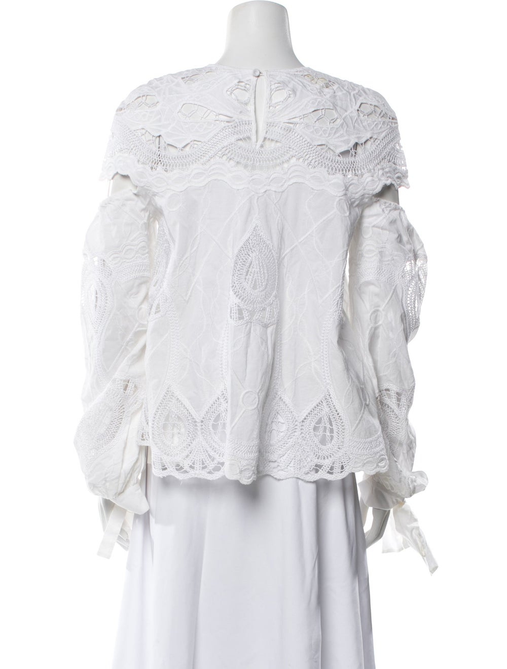 Jonathan Simkhai Lace Pattern Crew Neck Blouse - image 3