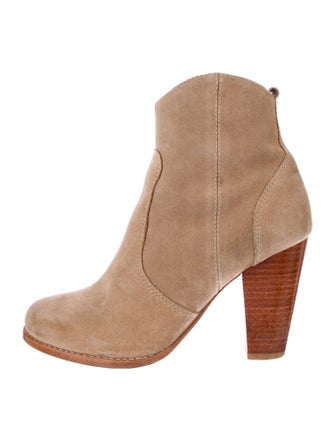 Joie Suede Whipstitch Trim Western Boots