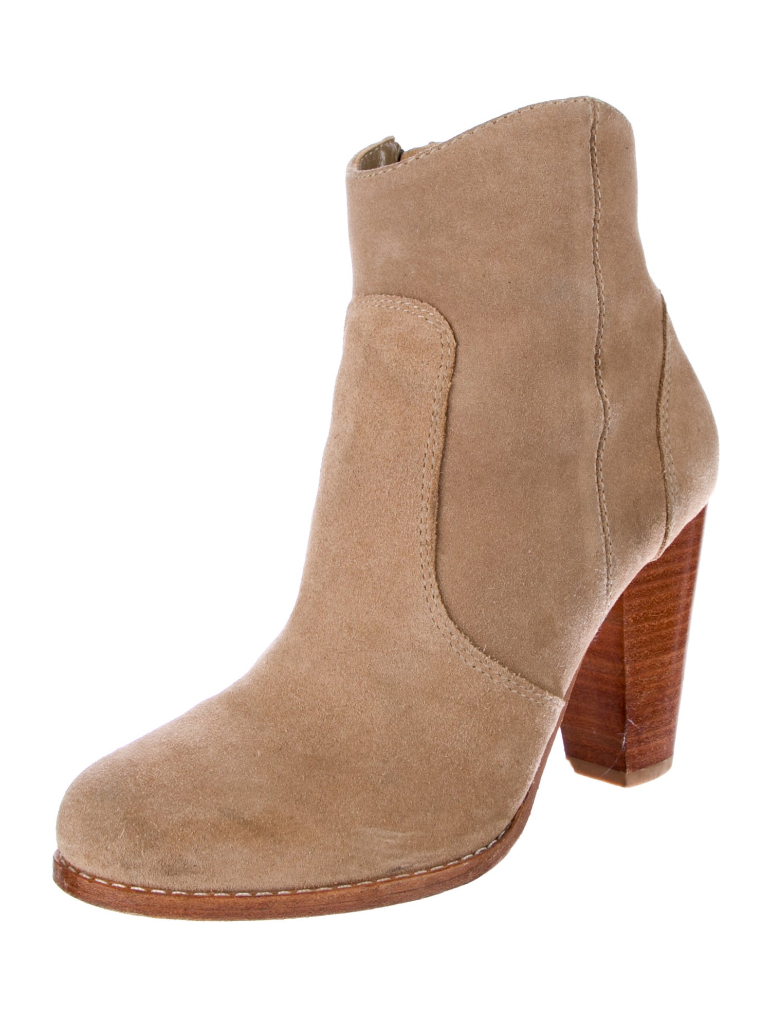 Joie Suede Whipstitch Trim Western Boots