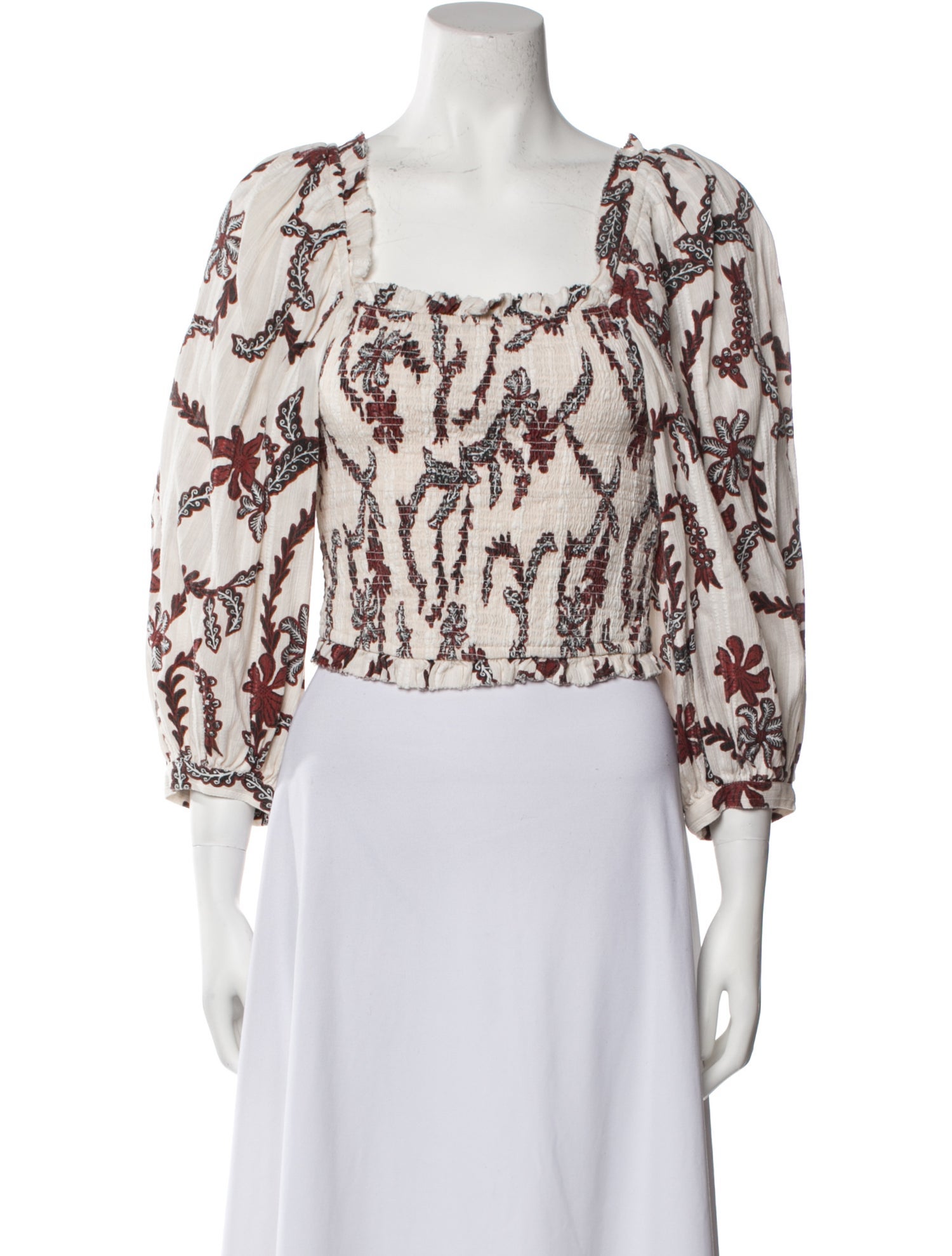 Joie Floral Print Square Neckline Crop Top w/ Tags