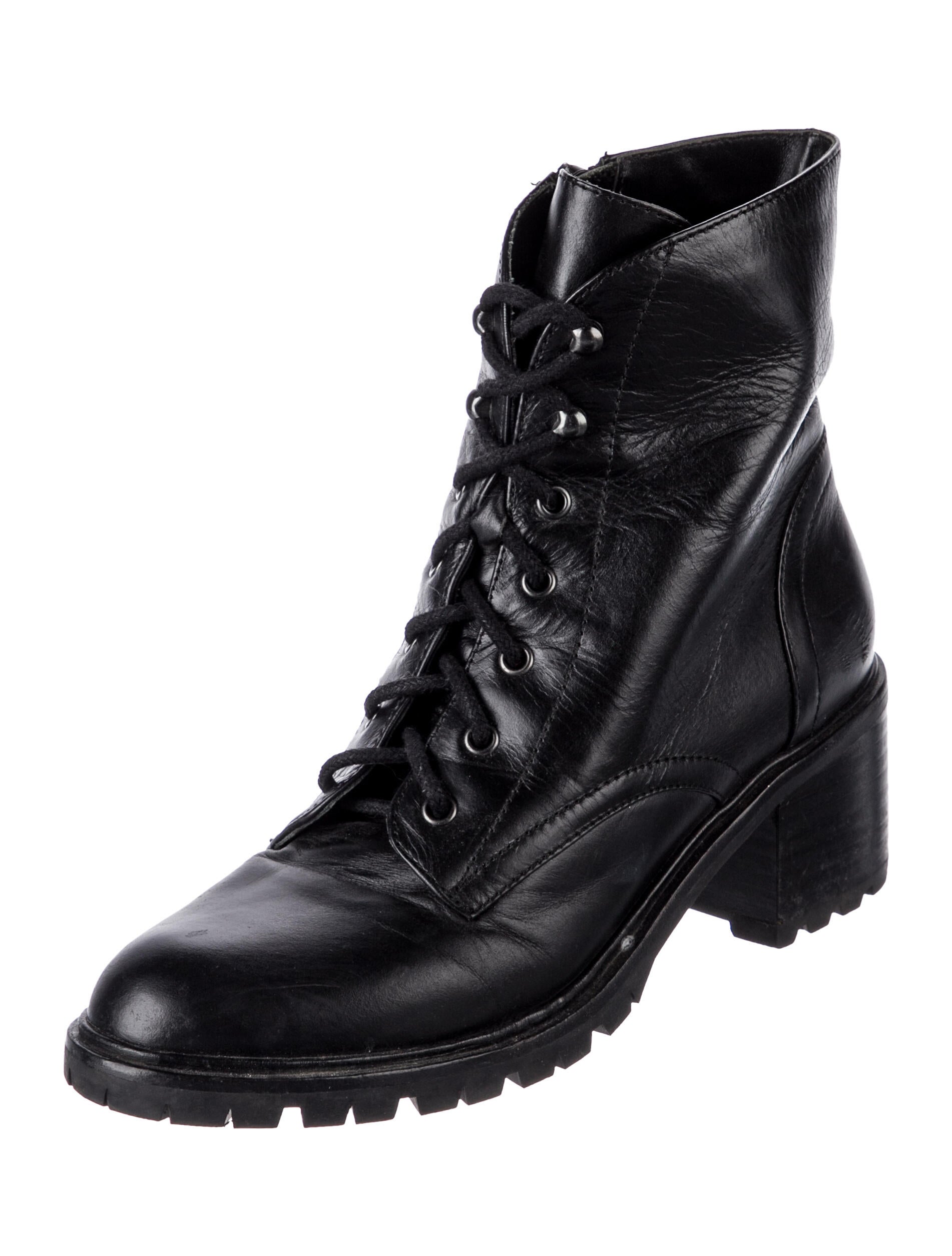 Joie Leather Combat Boots