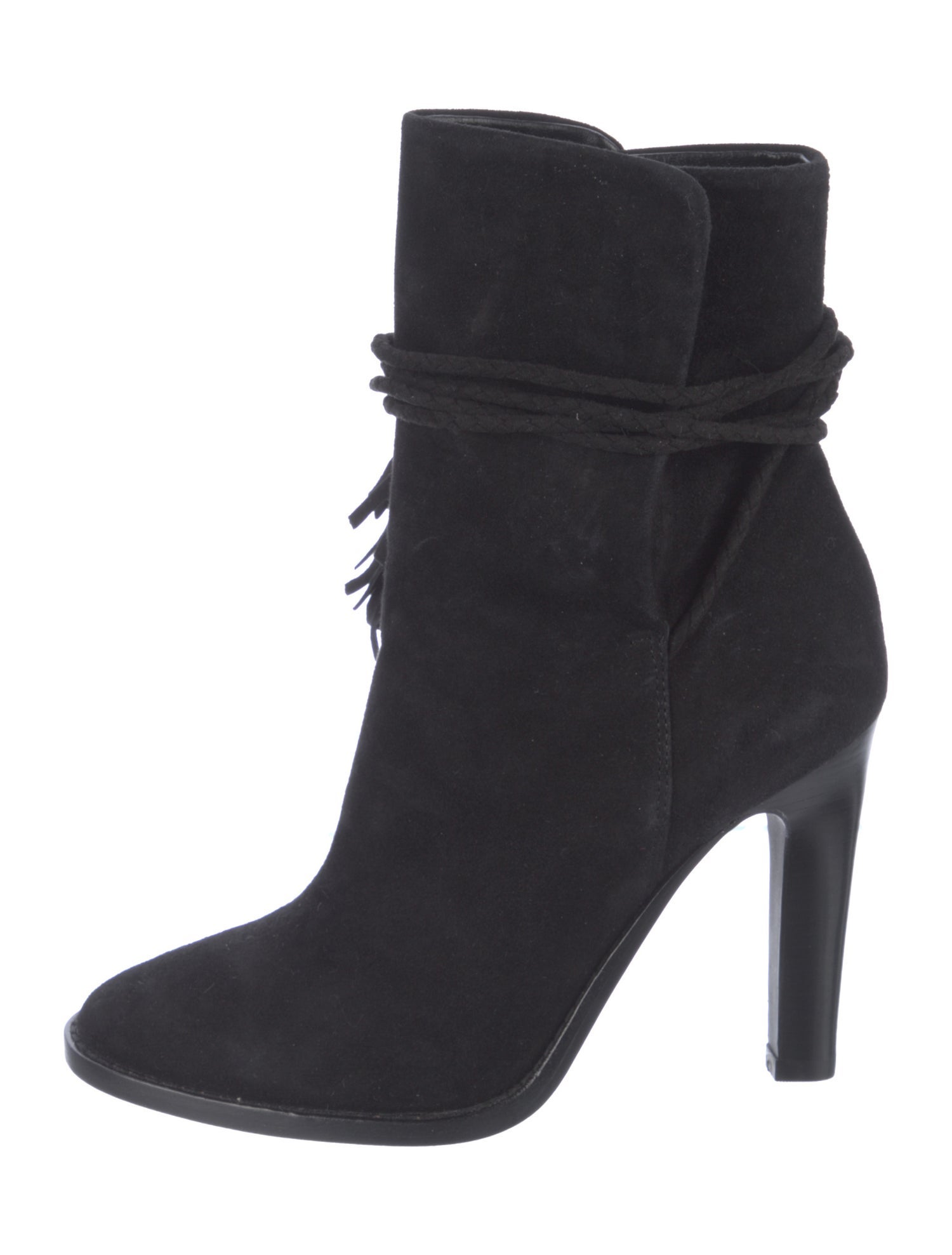 Joie Suede Whipstitch Trim Lace-Up Boots