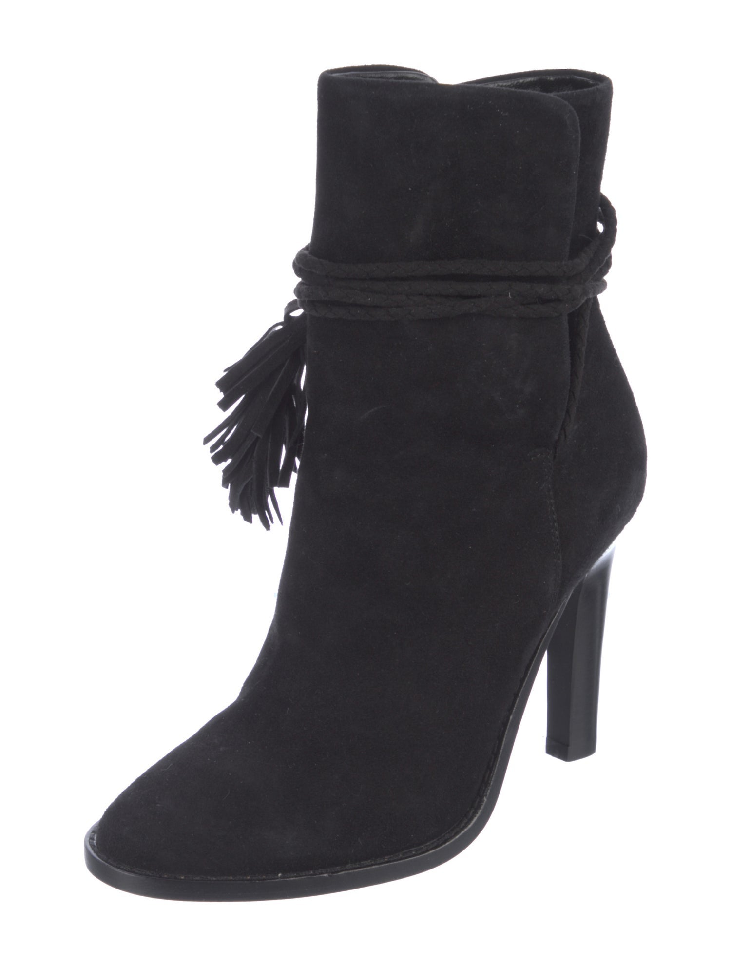 Joie Suede Whipstitch Trim Lace-Up Boots