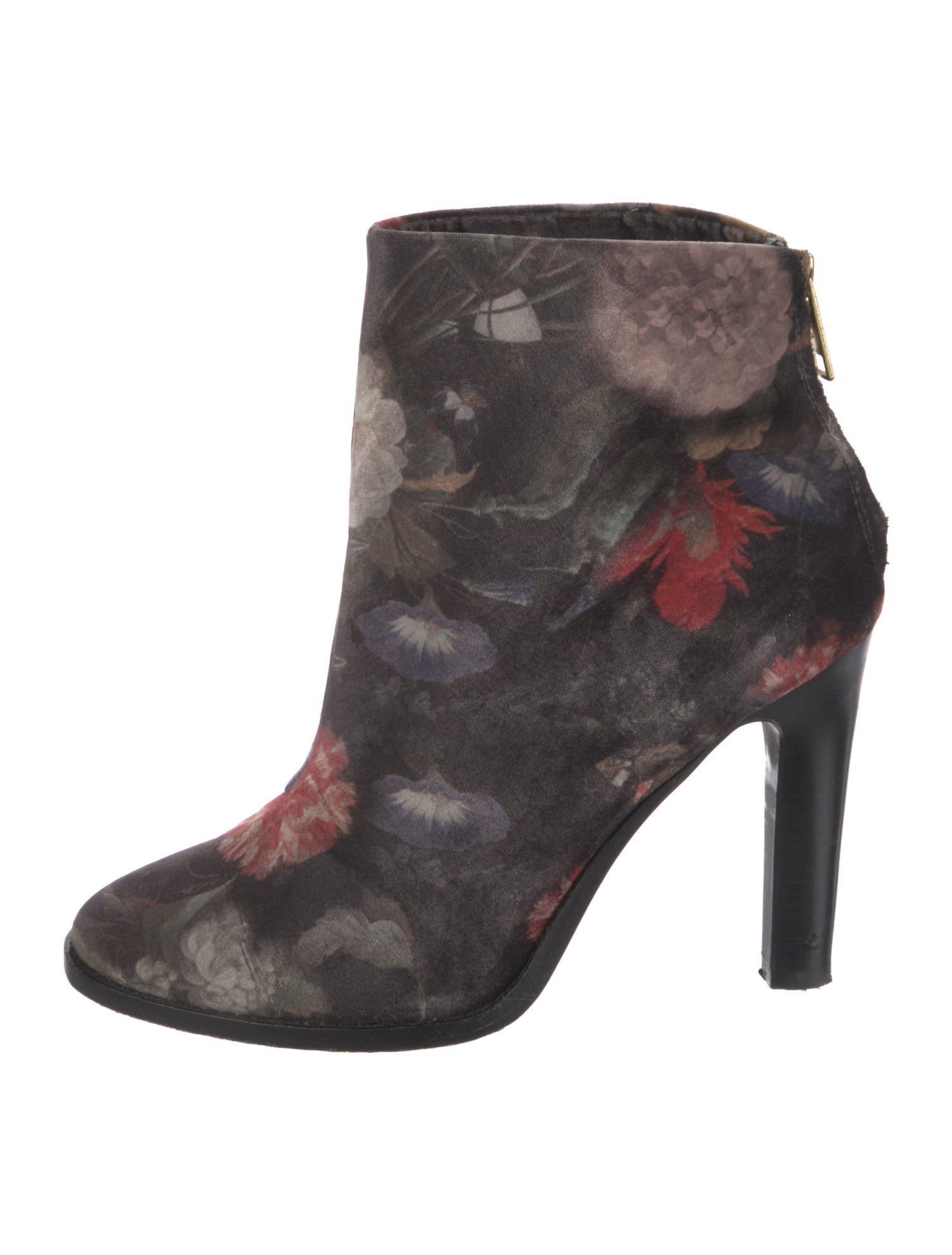 Joie Velvet Floral Print Boots