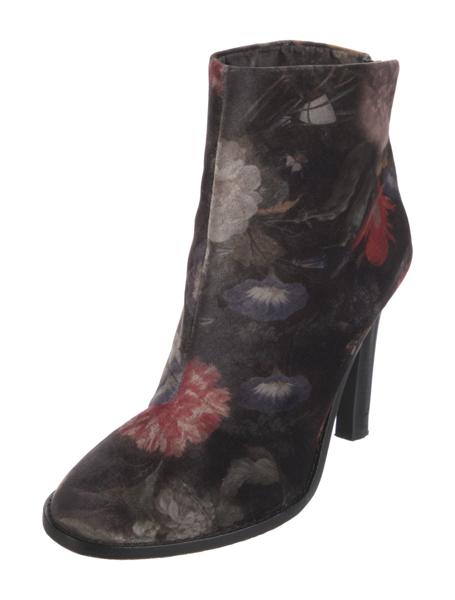 Joie Velvet Floral Print Boots