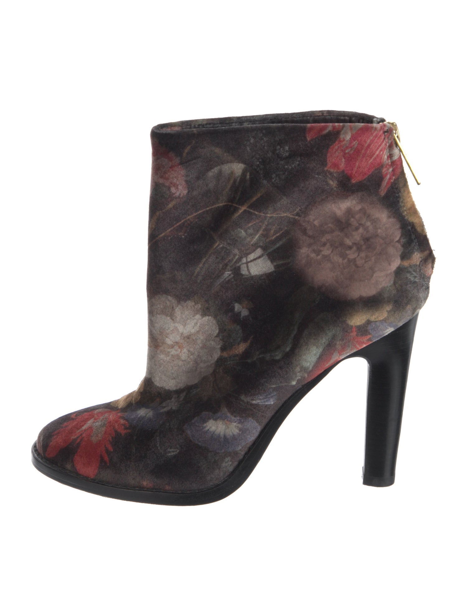 Joie Velvet Floral Print Boots