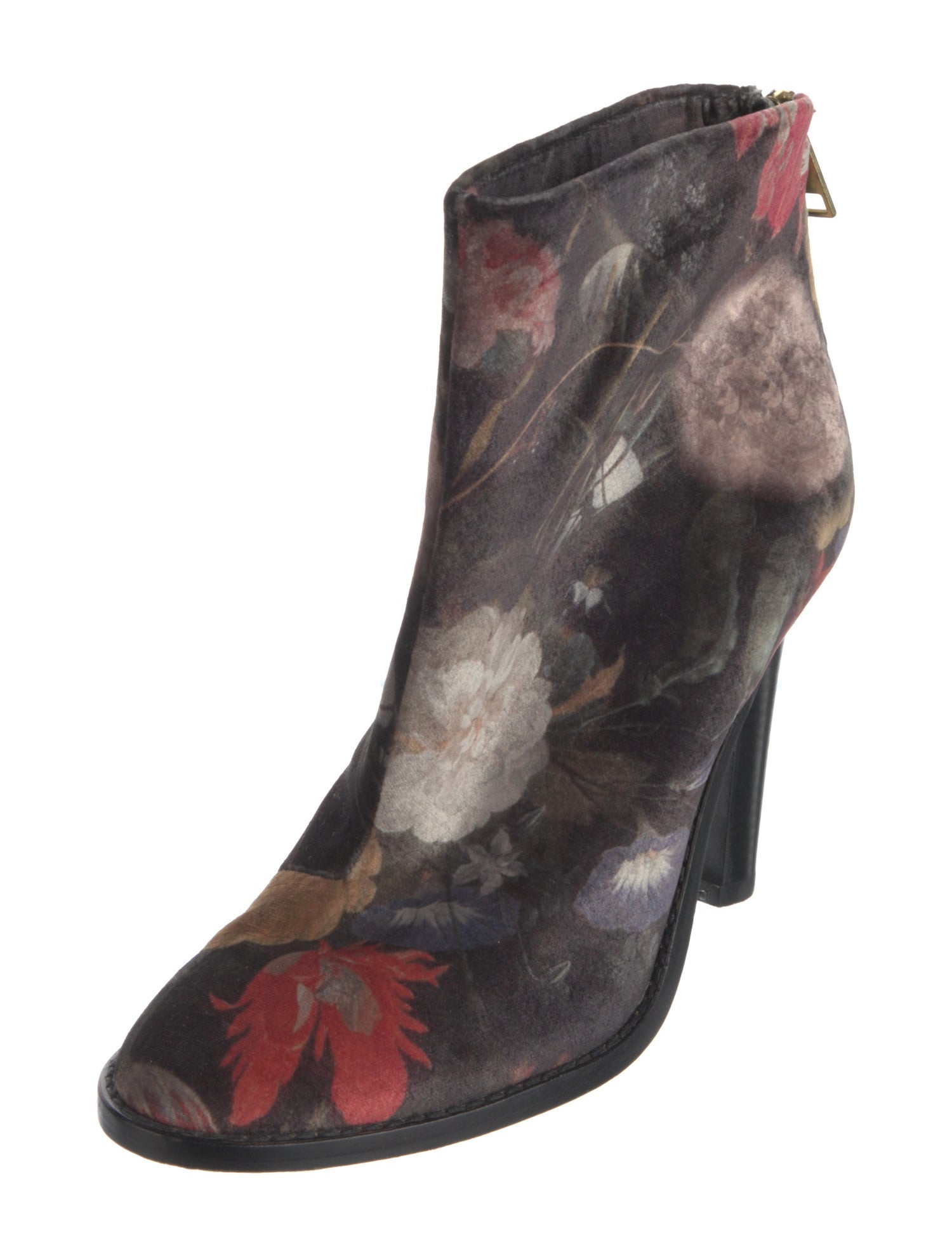 Joie Velvet Floral Print Boots