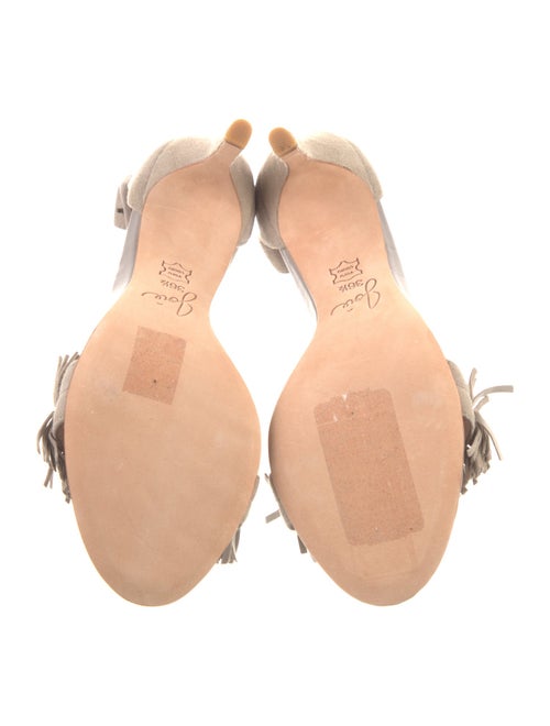 Joie Suede Fringe Trim Accent Sandals