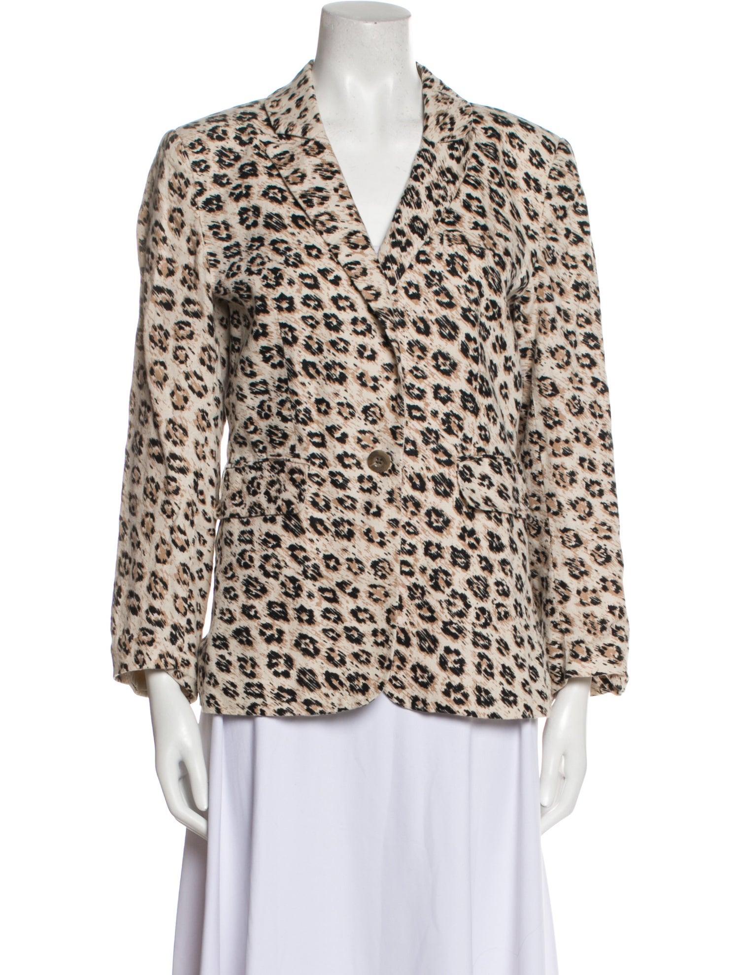 Joie Linen Animal Print Blazer