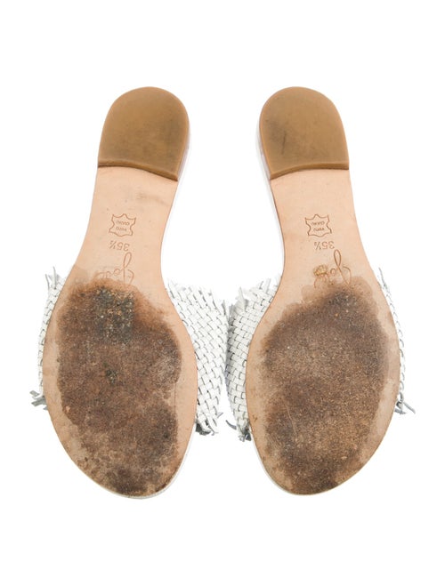 Joie Leather Fringe Trim Accent Slides