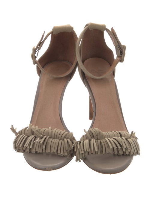 Joie Suede Fringe Trim Accent Sandals