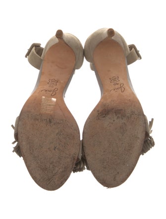 Joie Suede Fringe Trim Accent Sandals