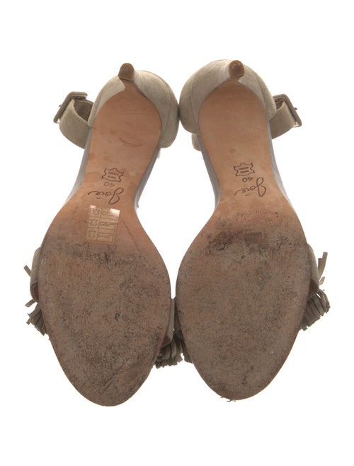 Joie Suede Fringe Trim Accent Sandals