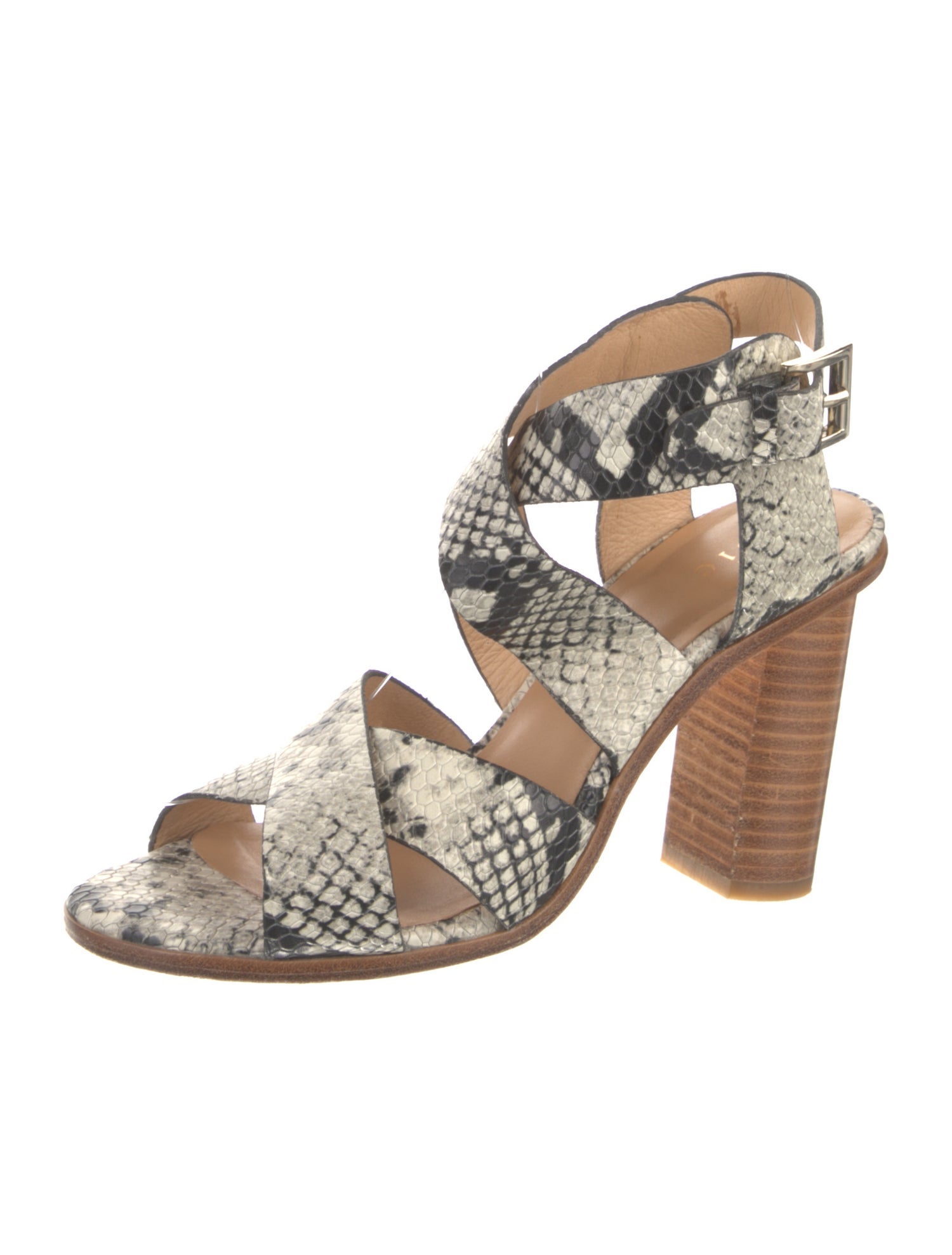 Joie Leather Animal Print Sandals