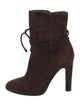 Joie Suede Tassel Accents Lace-Up Boots