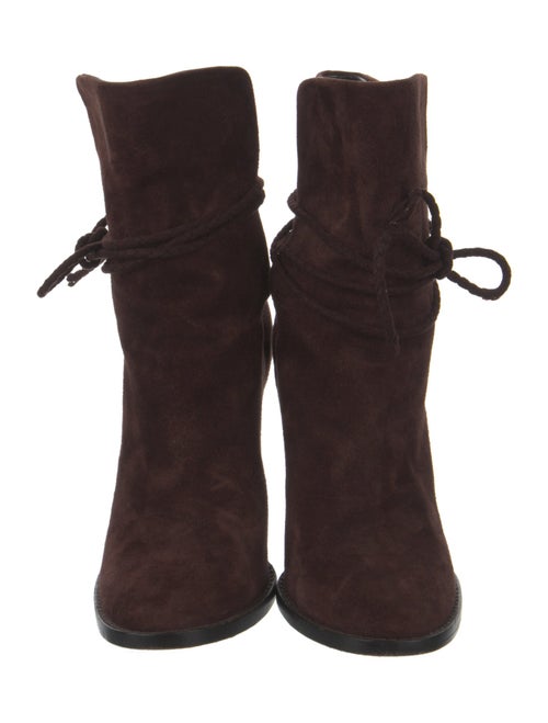 Joie Suede Tassel Accents Lace-Up Boots