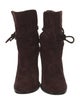 Joie Suede Tassel Accents Lace-Up Boots