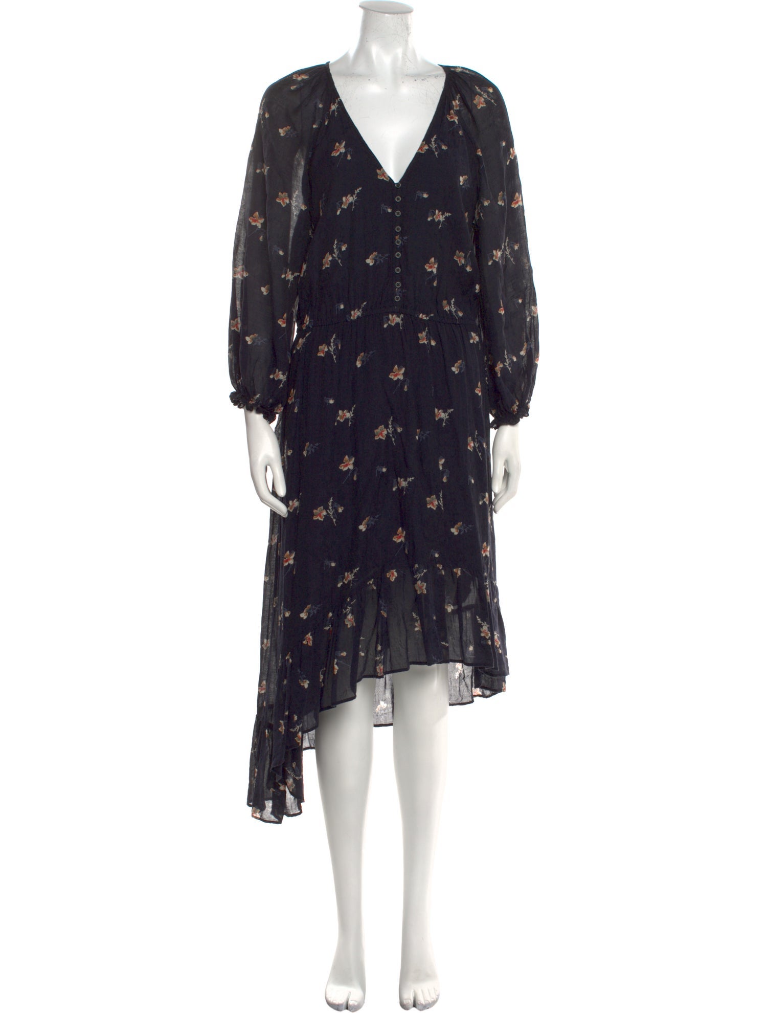 Joie Floral Print Midi Length Dress