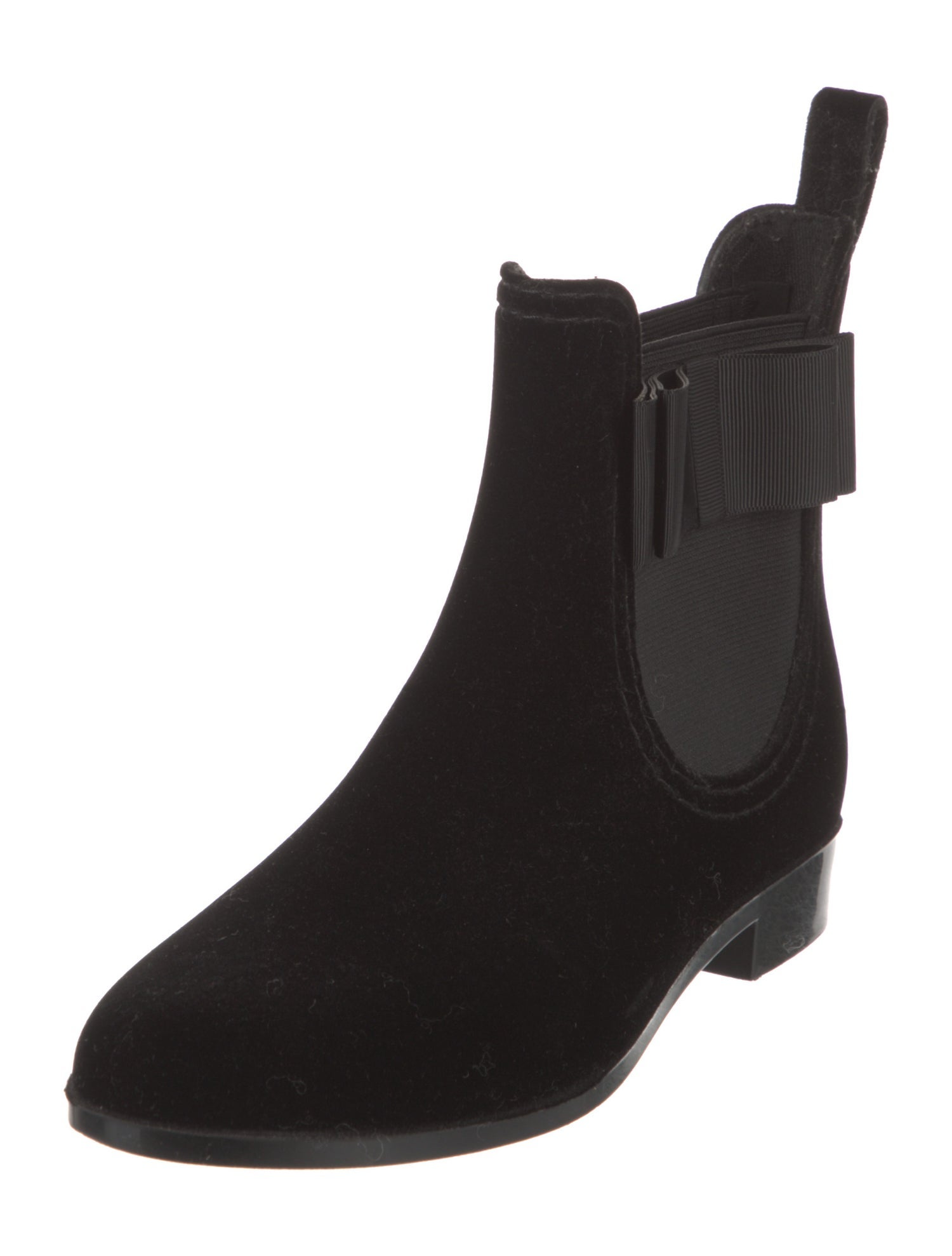 Joie Velvet Bow Accents Chelsea Boots