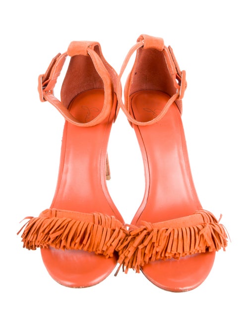 Joie Suede Fringe Trim Accent Sandals