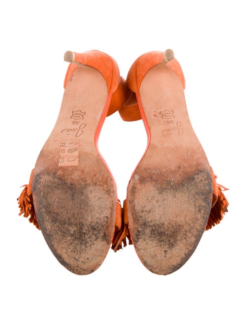Joie Suede Fringe Trim Accent Sandals