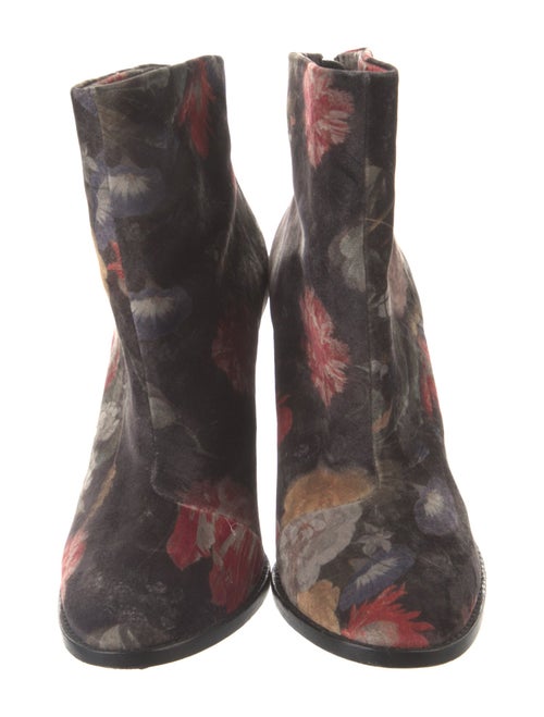 Joie Velvet Floral Print Boots