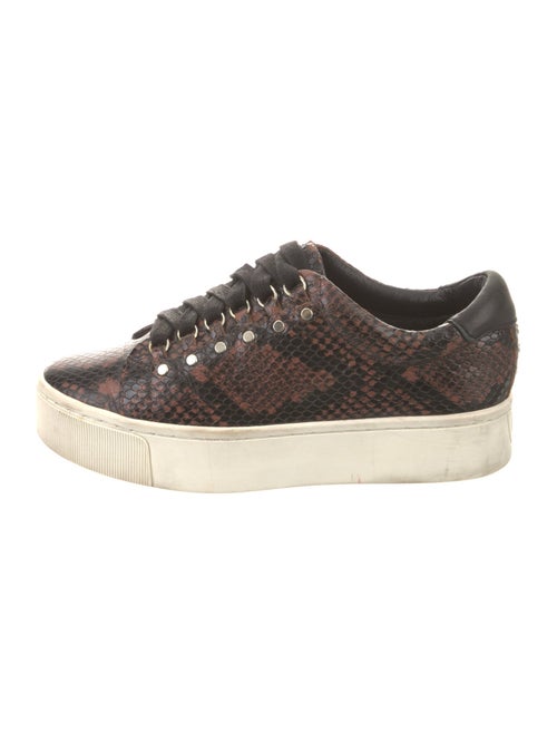 Joie Leather Animal Print Sneakers