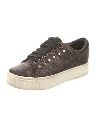 Joie Leather Animal Print Sneakers