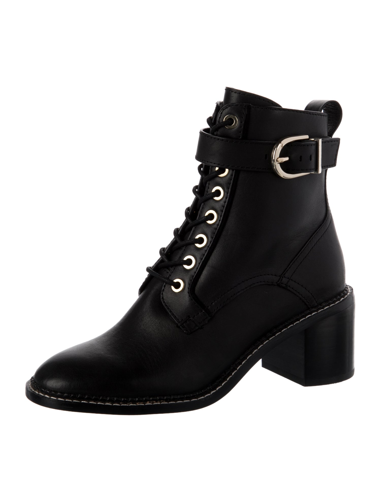Joie Leather Combat Boots