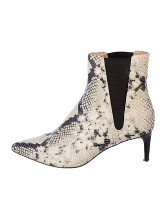 Joie Leather Animal Print Chelsea Boots