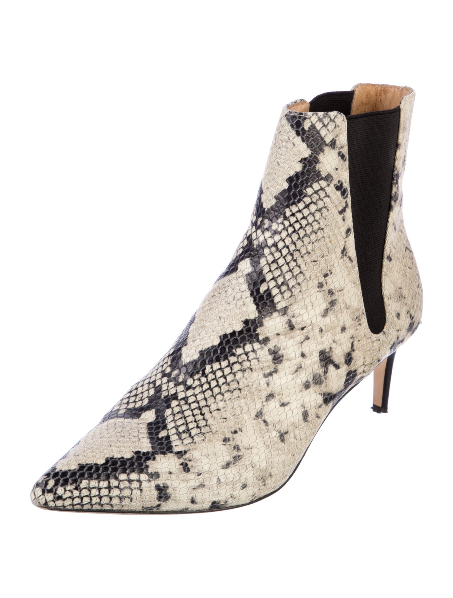 Joie Leather Animal Print Chelsea Boots