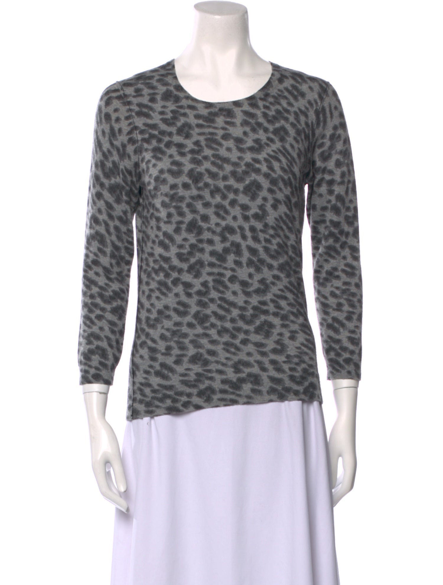 Joie Animal Print Scoop Neck Sweater