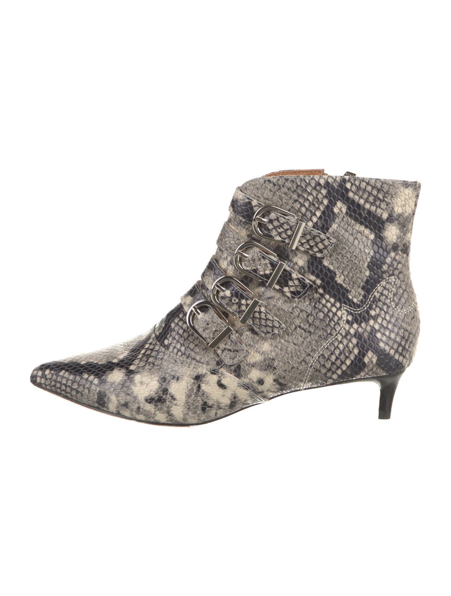 Joie Leather Animal Print Lace-Up Boots
