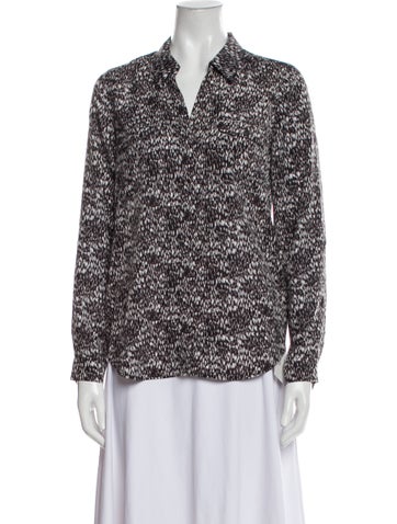 Joie Tops Printed V-Neck Blouse XS