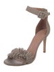 Joie Suede Fringe Trim Accent Sandals