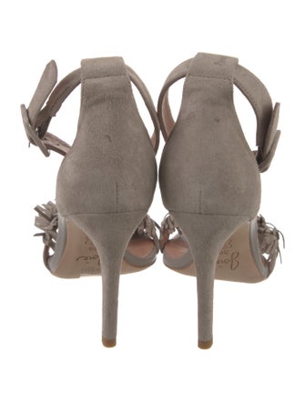 Joie Suede Fringe Trim Accent Sandals