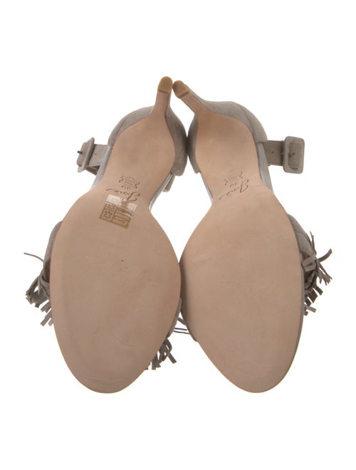 Joie Suede Fringe Trim Accent Sandals