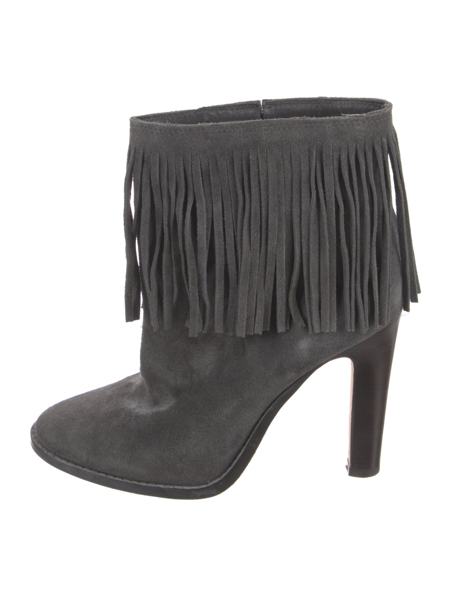 Joie Suede Fringe Trim Accent Boots