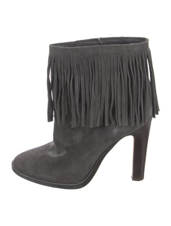 Joie Suede Fringe Trim Accent Boots