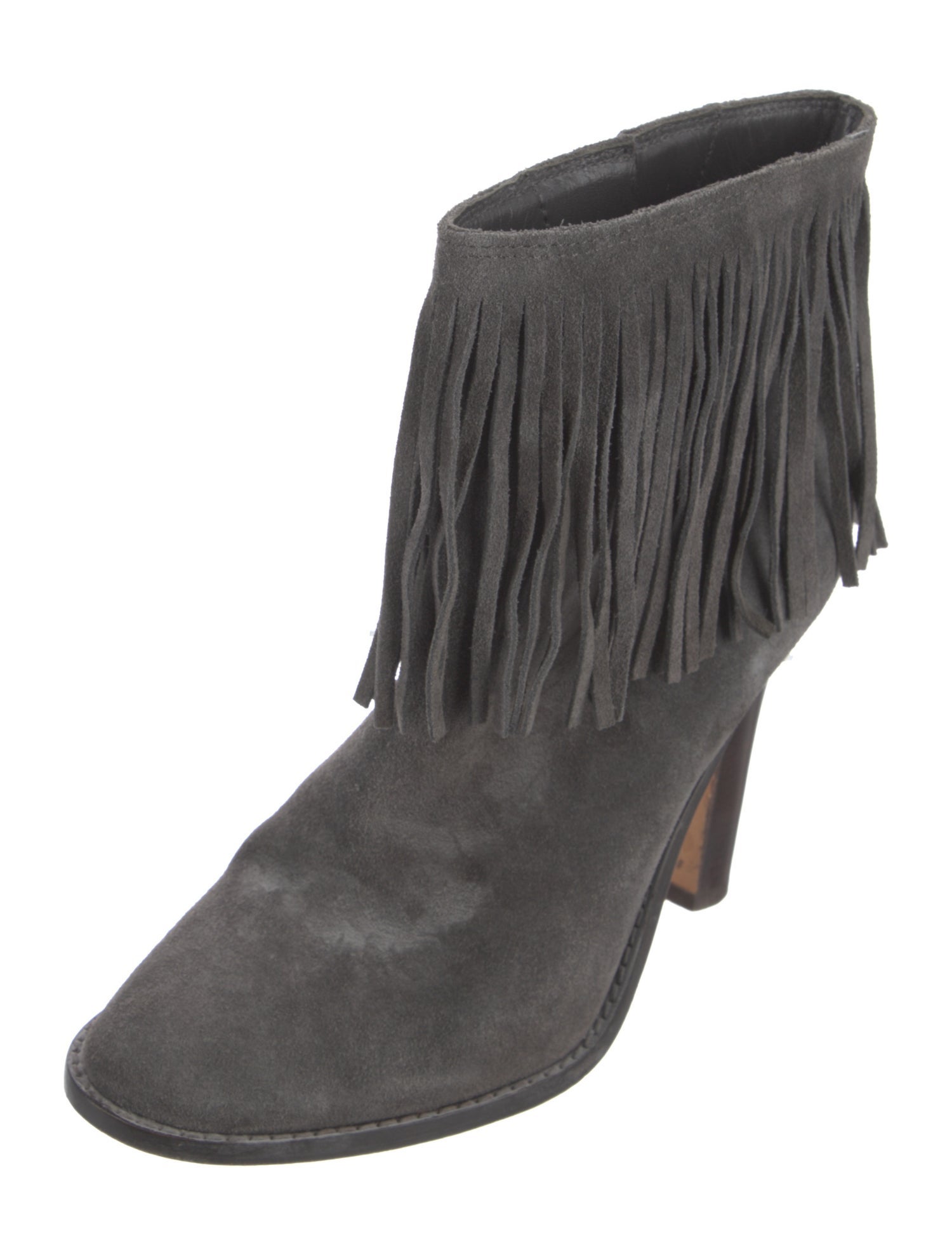 Joie Suede Fringe Trim Accent Boots