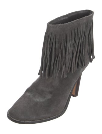 Joie Suede Fringe Trim Accent Boots