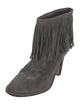 Joie Suede Fringe Trim Accent Boots