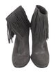 Joie Suede Fringe Trim Accent Boots