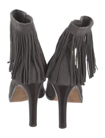 Joie Suede Fringe Trim Accent Boots