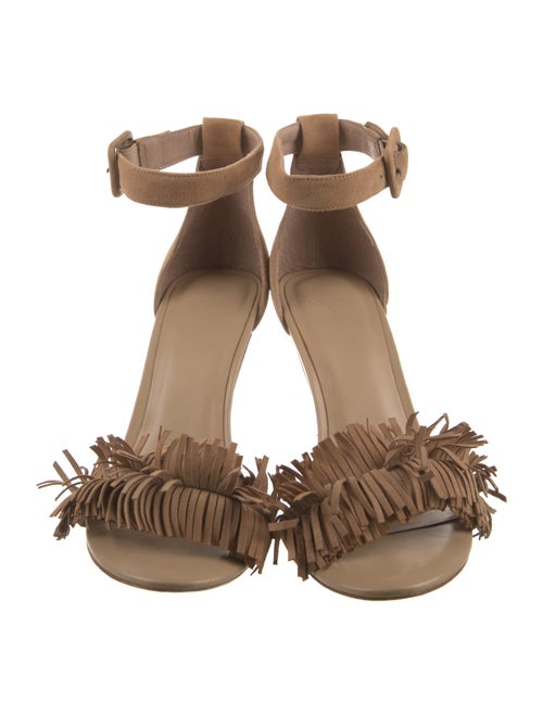 Joie Suede Fringe Trim Accent Sandals
