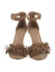 Joie Suede Fringe Trim Accent Sandals